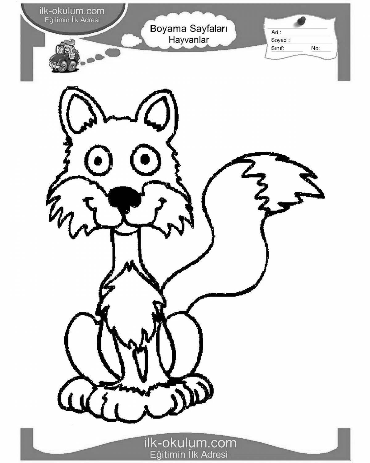 Coloring fox for kids