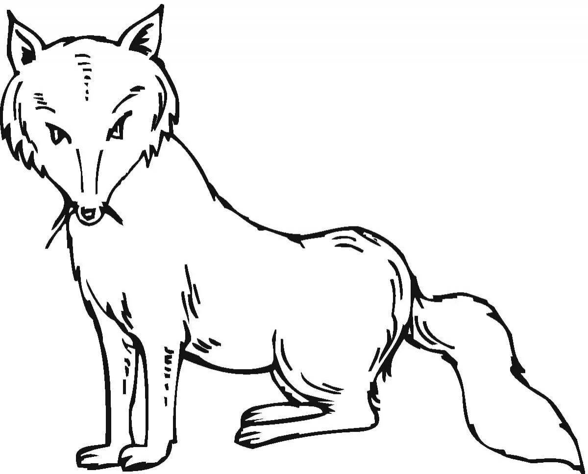 Leaving fox coloring page for kids
