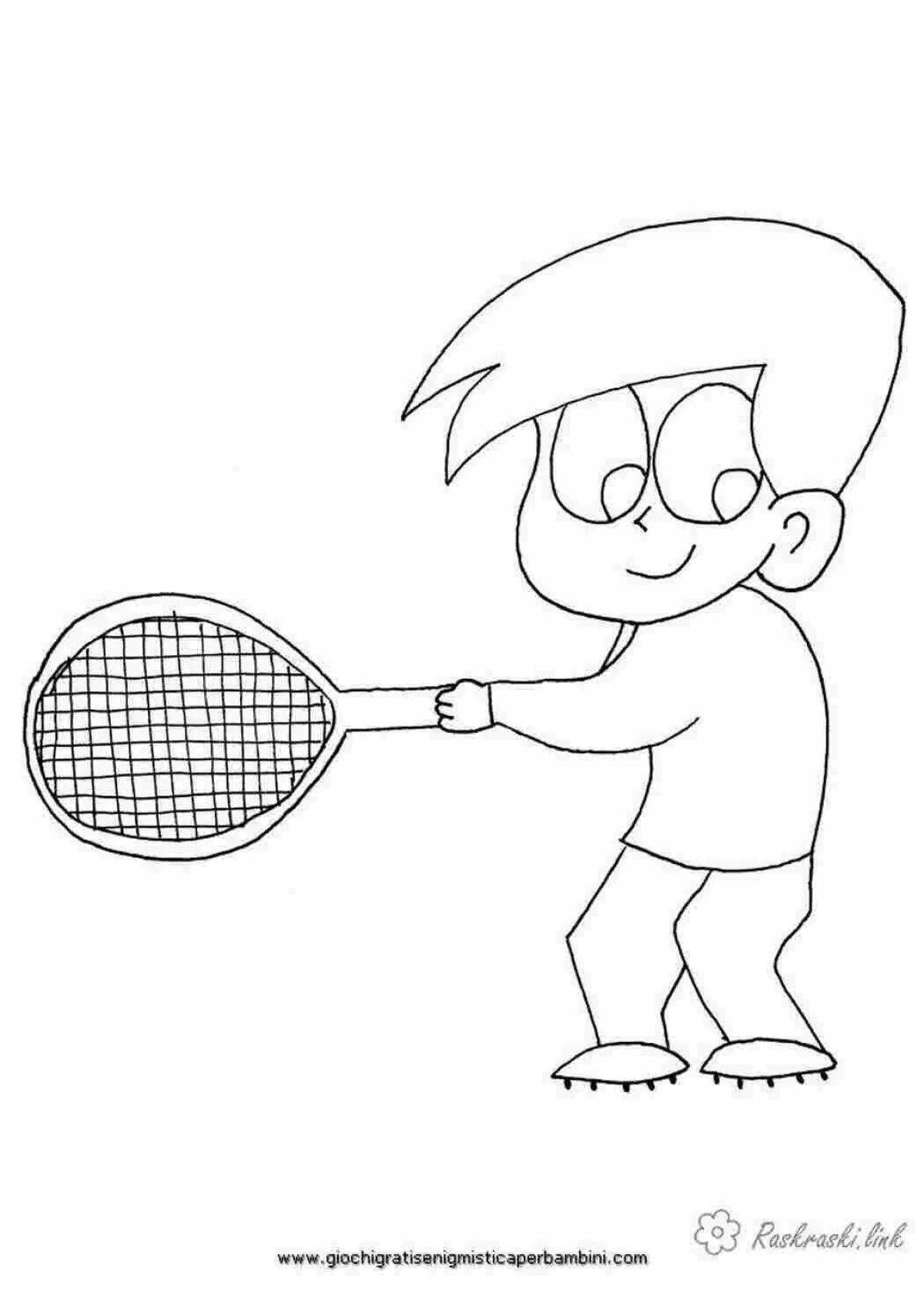 Creative tennis coloring book for kids