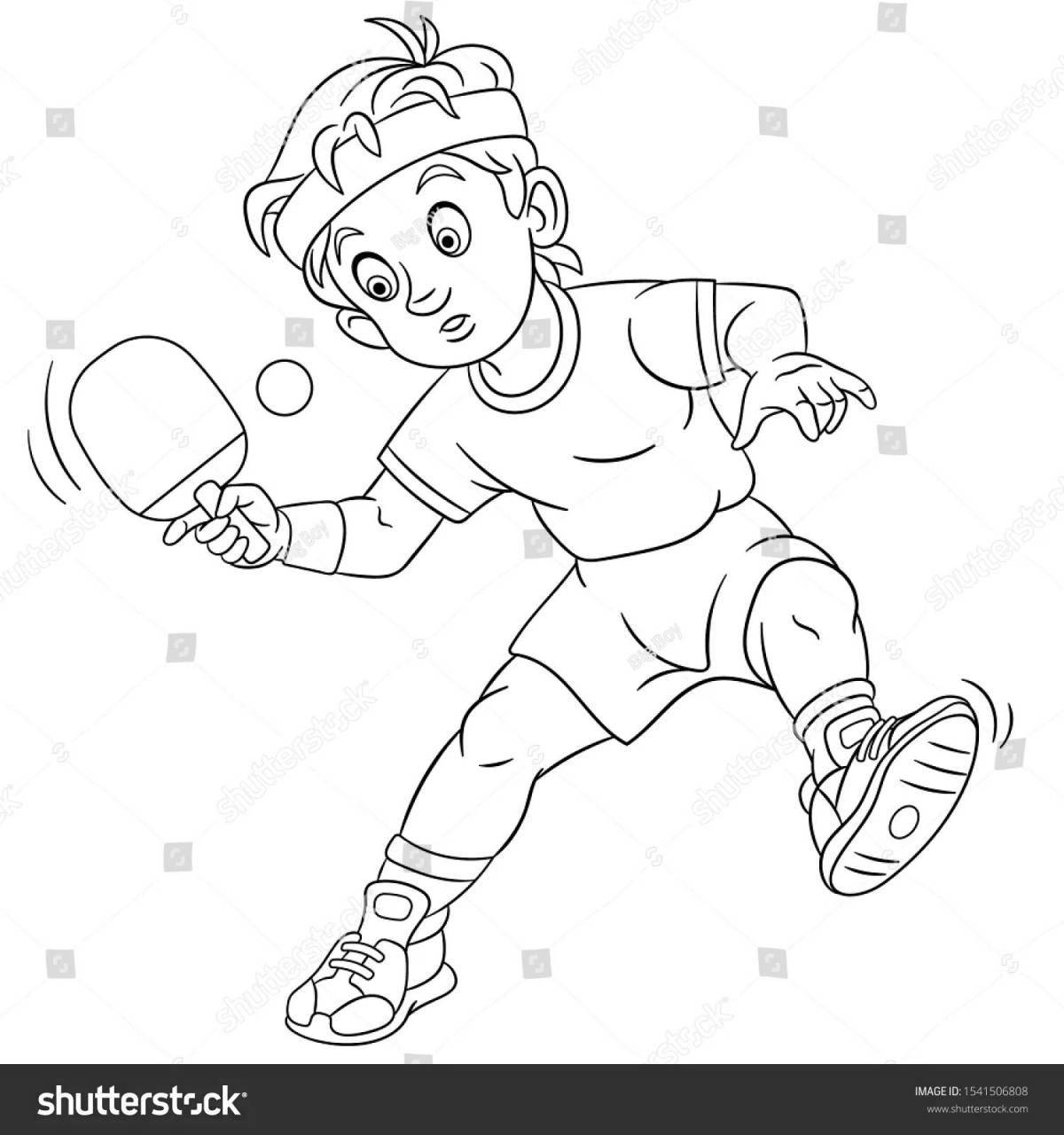 Adorable tennis coloring book for kids