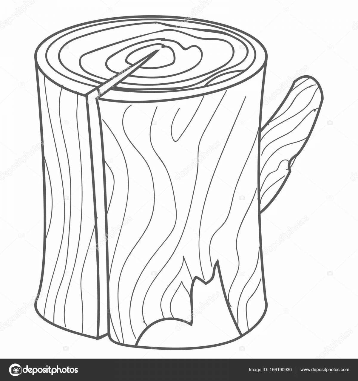 Adorable stump coloring for kids