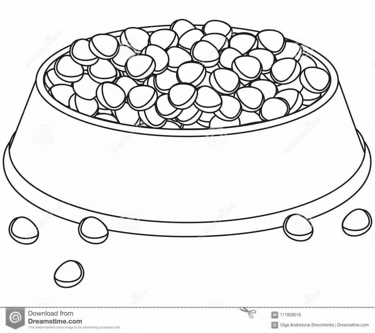 Exciting cat food coloring page