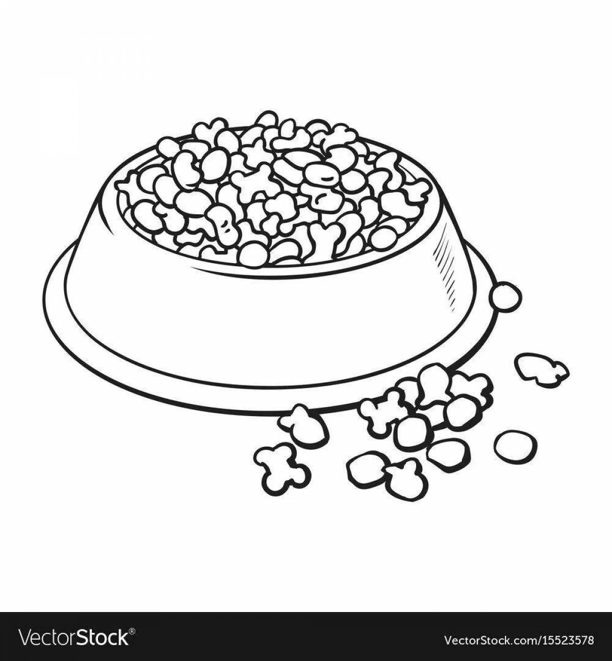 Adorable cat food coloring page