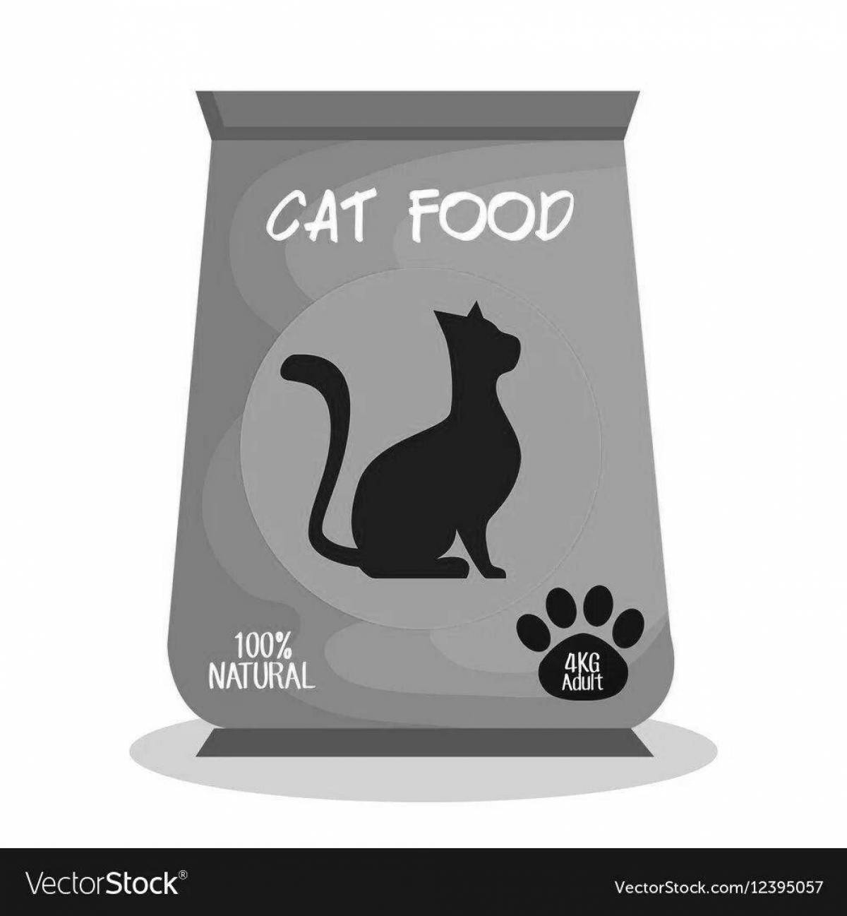 Awesome cat food coloring page