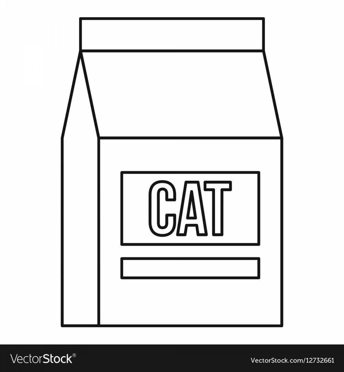 Впечатляющая страница раскраски еды для кошек