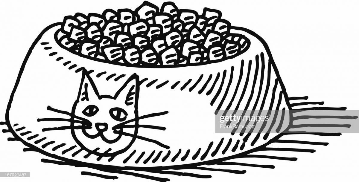 Amazing cat food coloring page