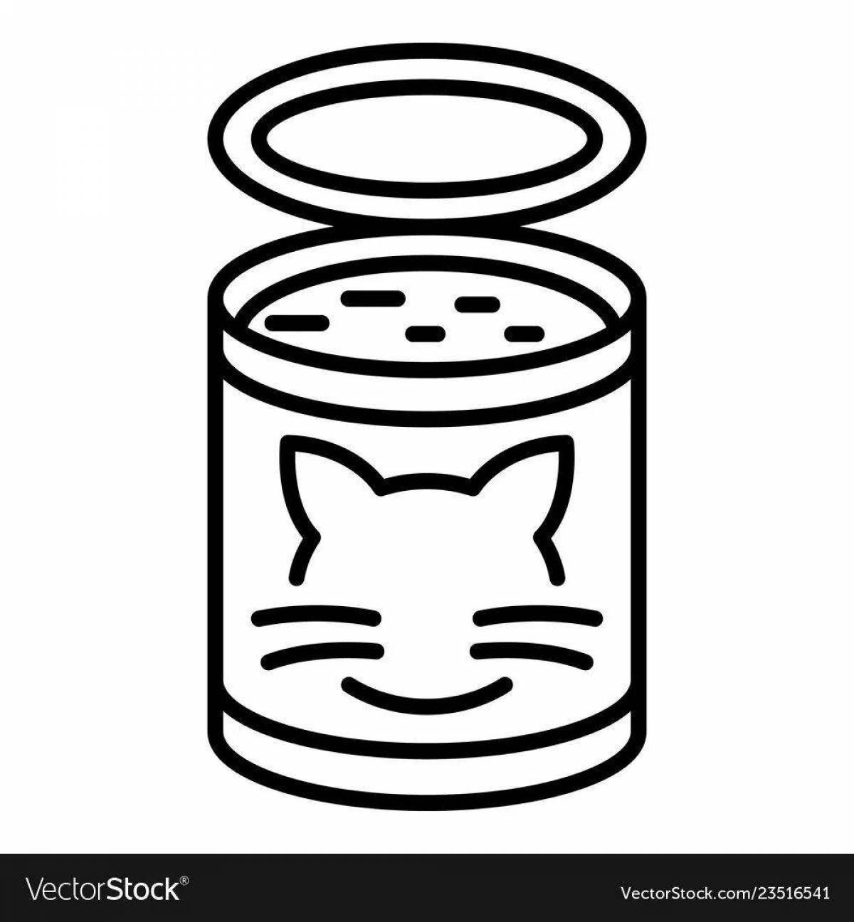 Dazzling cat food coloring page