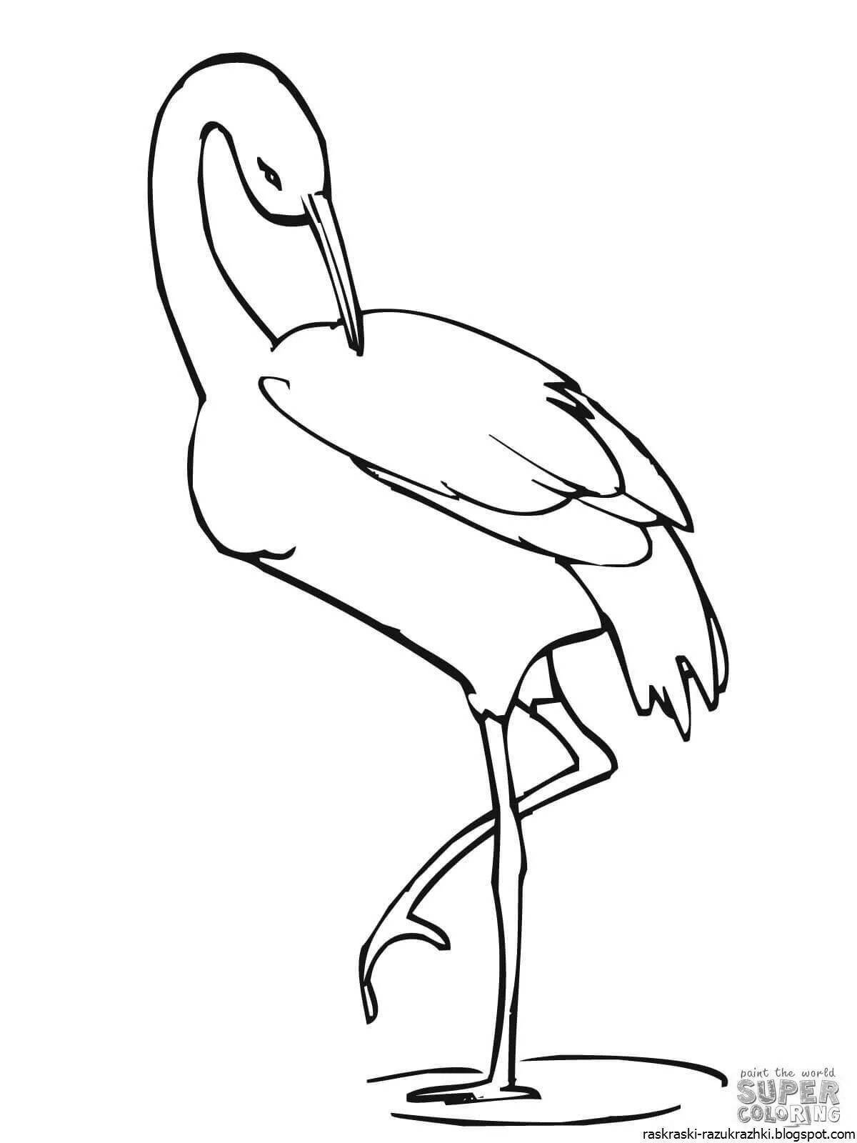 Playful Crane Coloring Page for Kids
