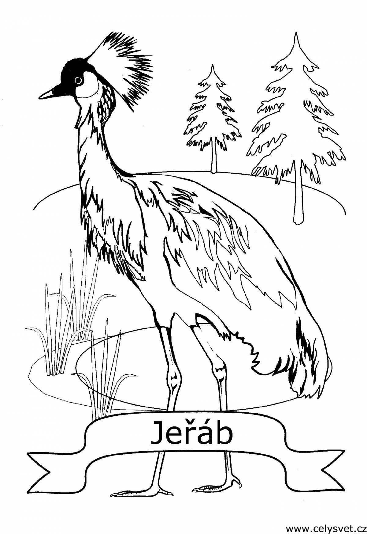 Sweet crane coloring pages for kids