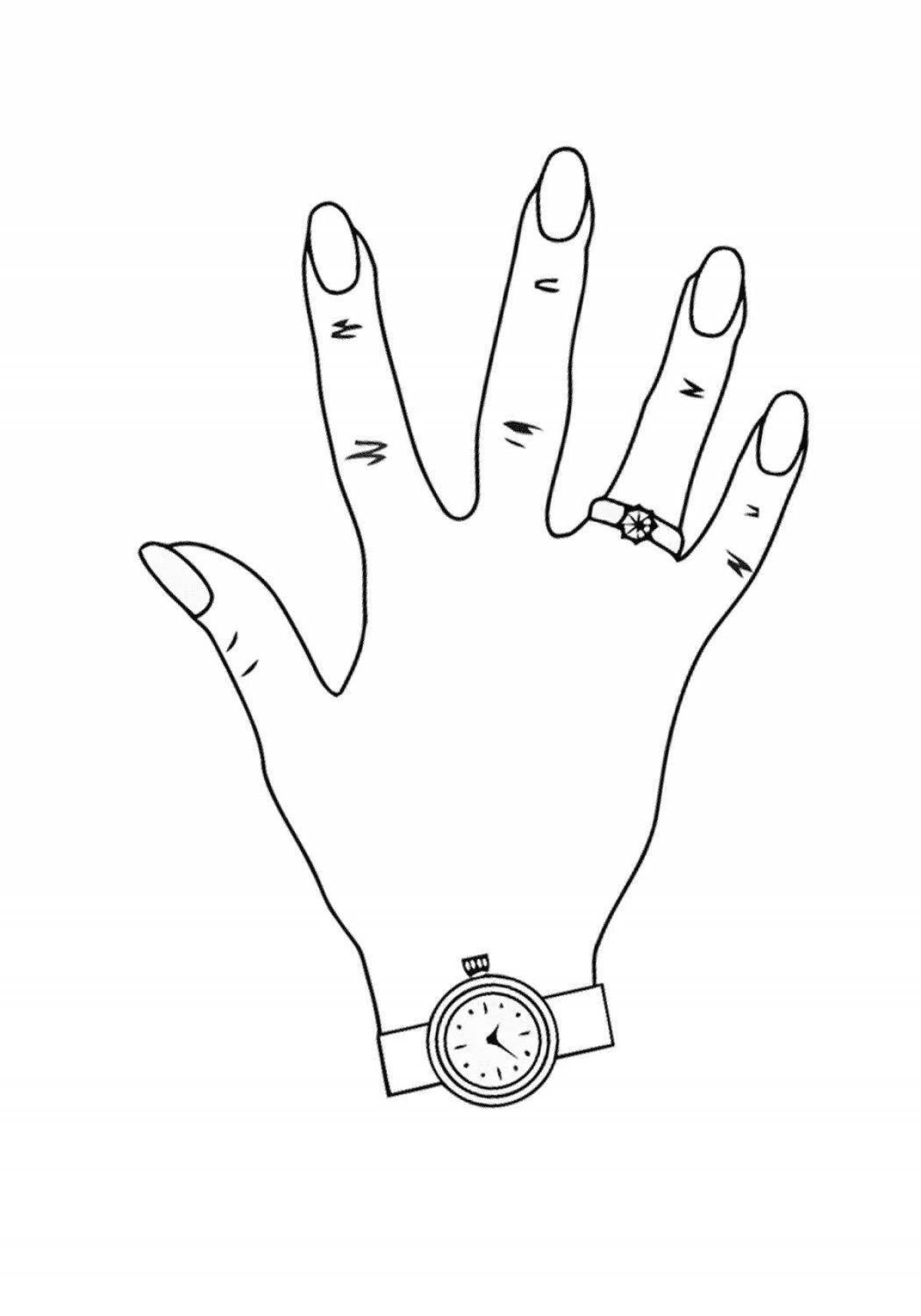 Gorgeous Hand Manicure Coloring Page
