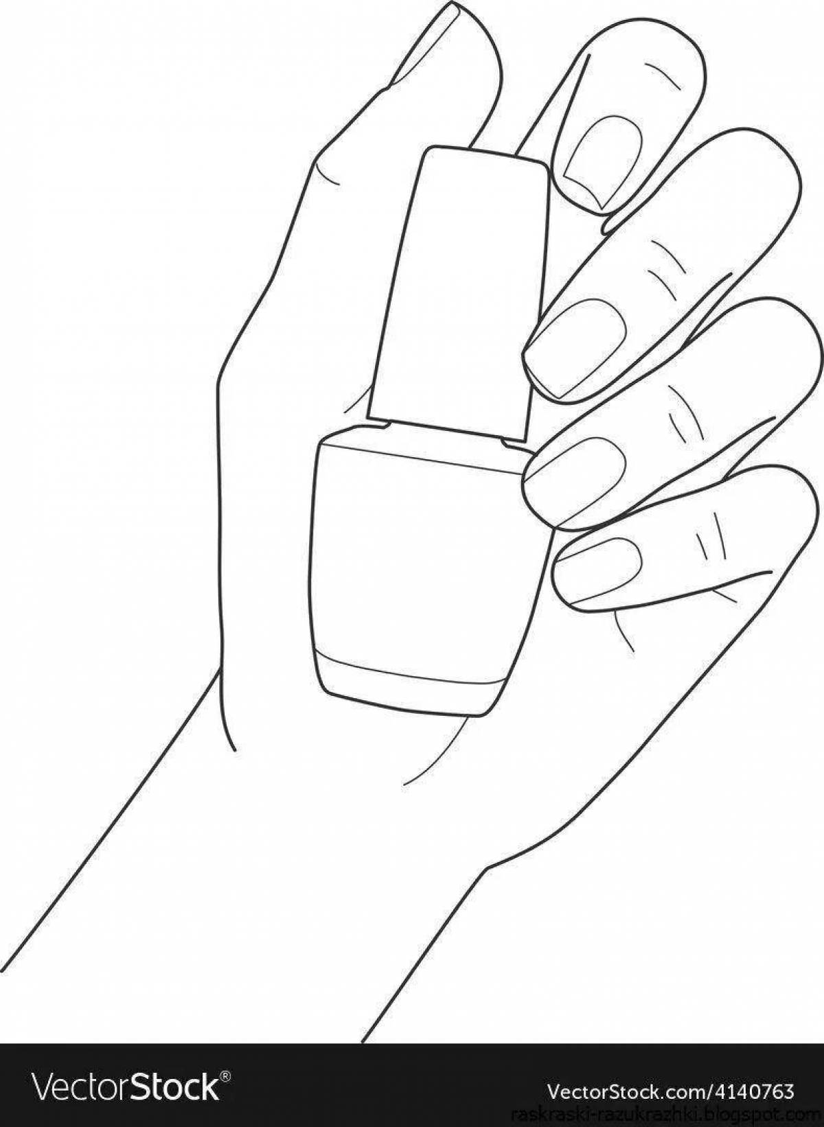 Gorgeous Hand Manicure Coloring Page