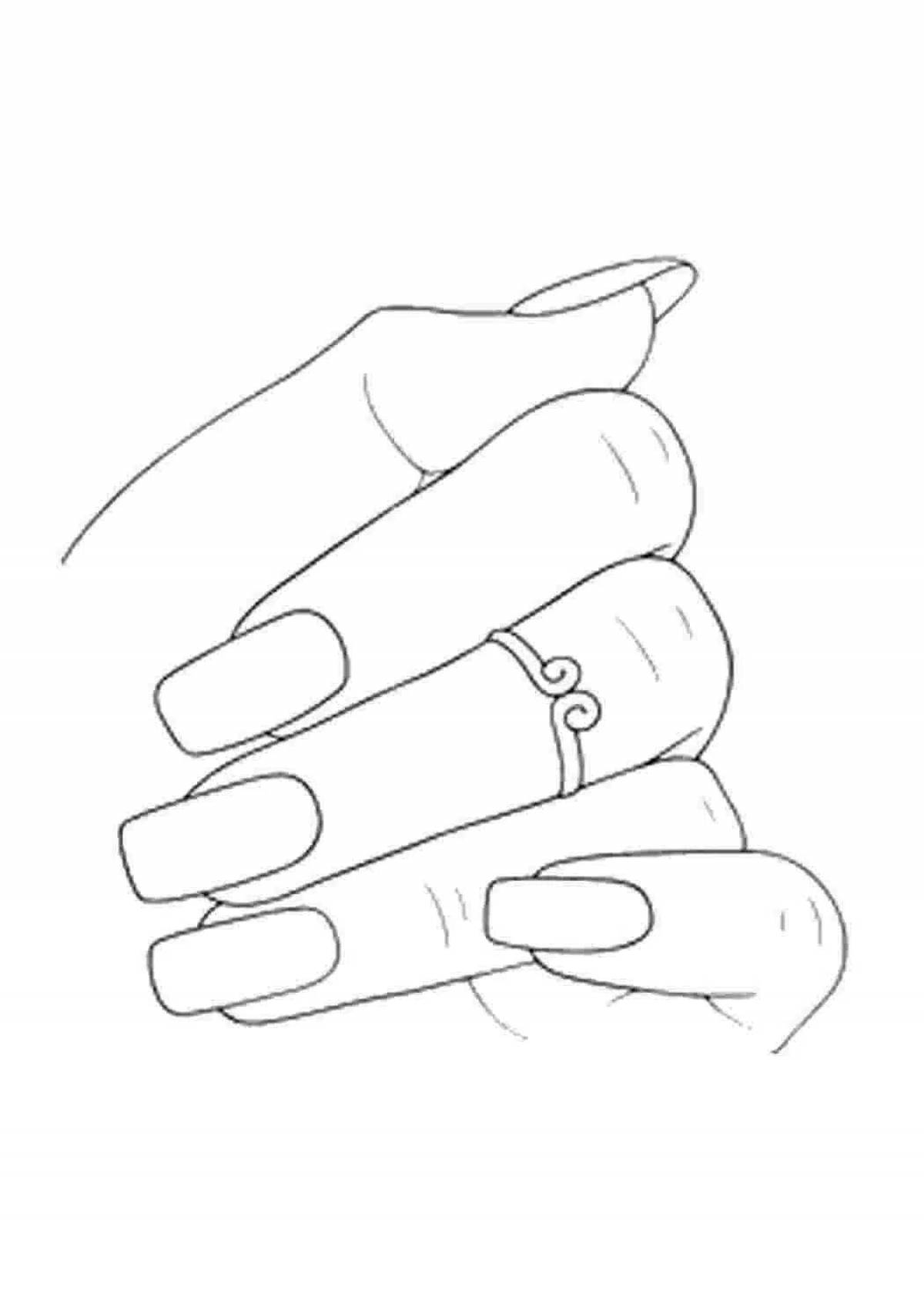 Grand hand manicure coloring page