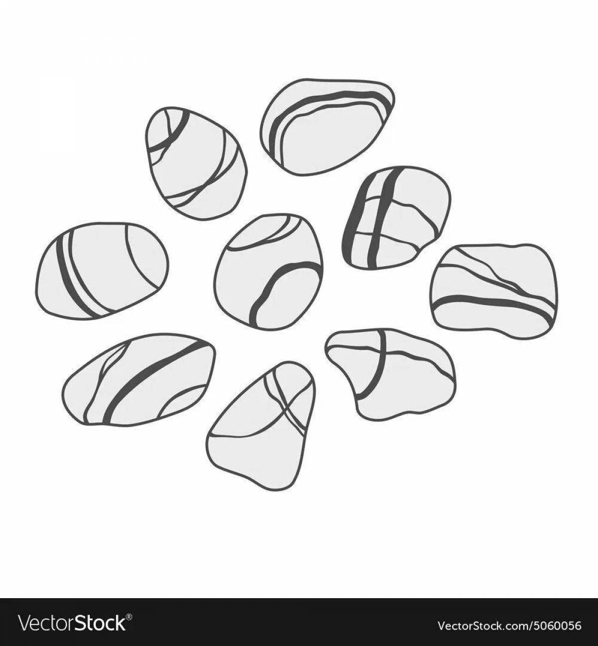 Colored stone coloring page for kids