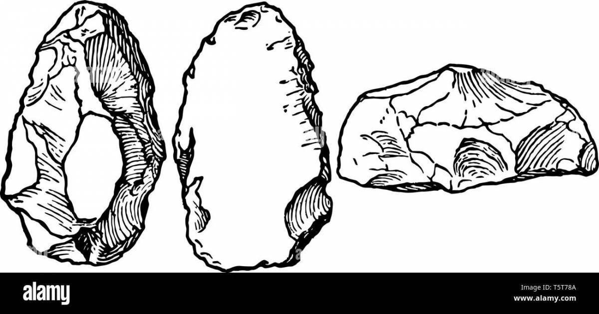 Fun stone coloring page for children