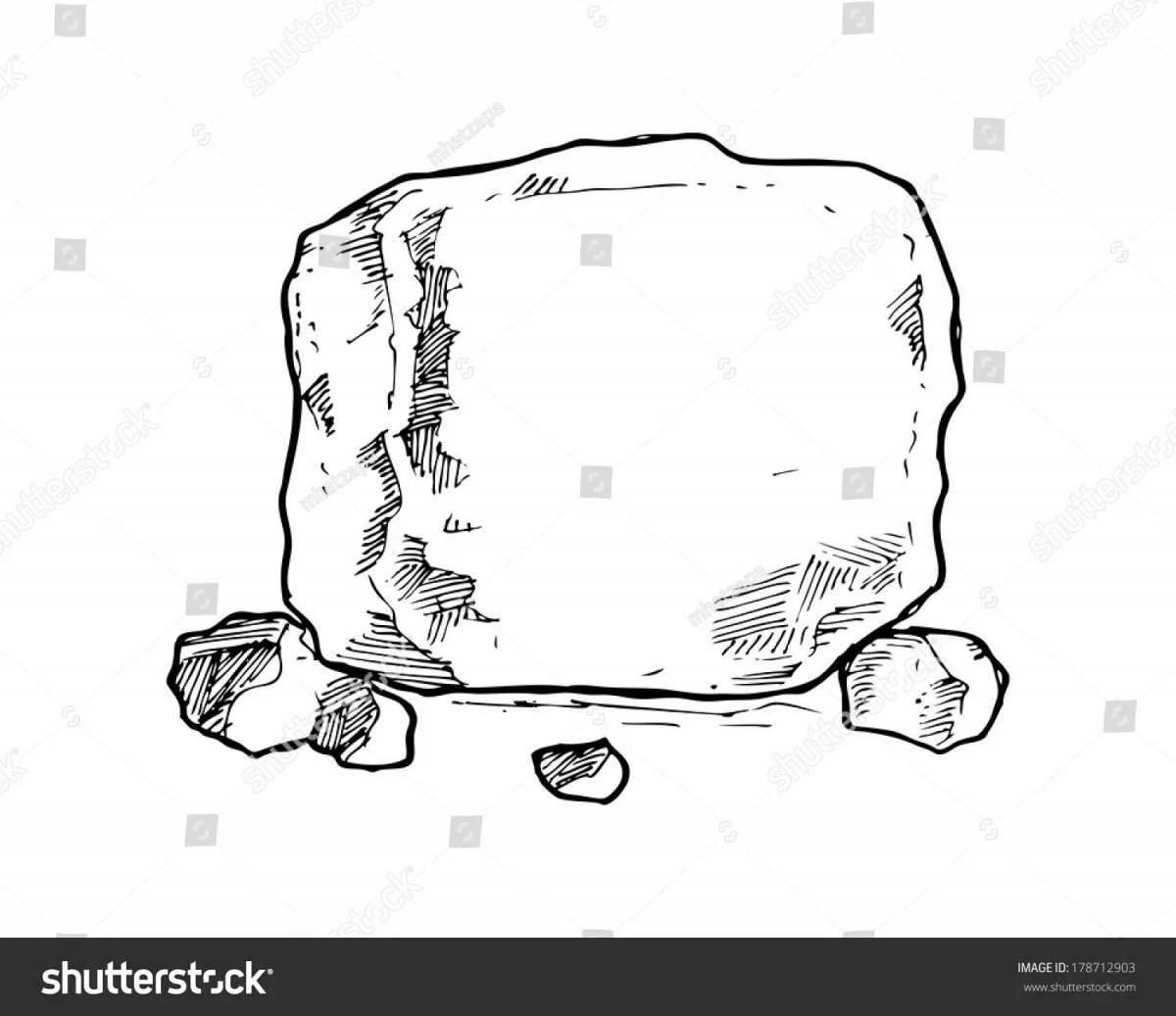 Playful rock coloring page for kids