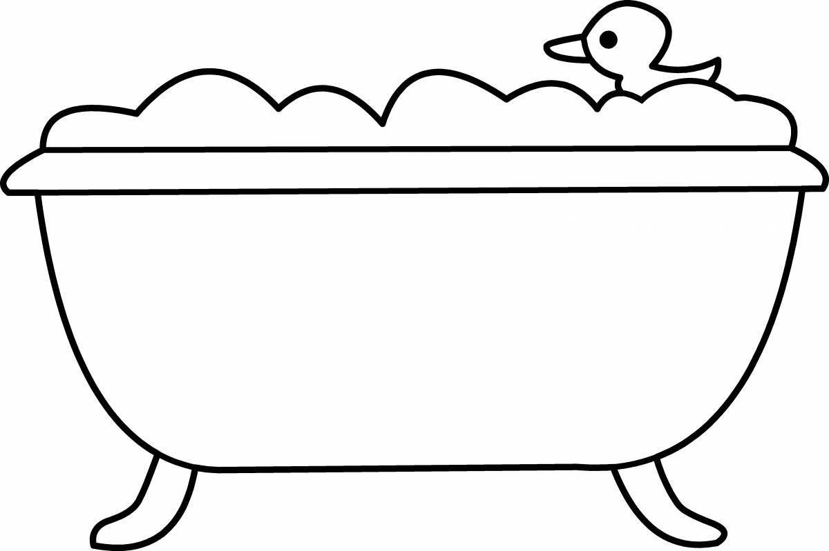 Colorful bath coloring book for kids