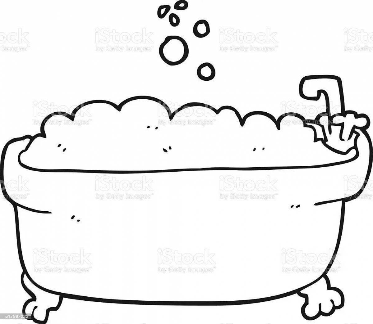 Adorable bathtub coloring book for kids