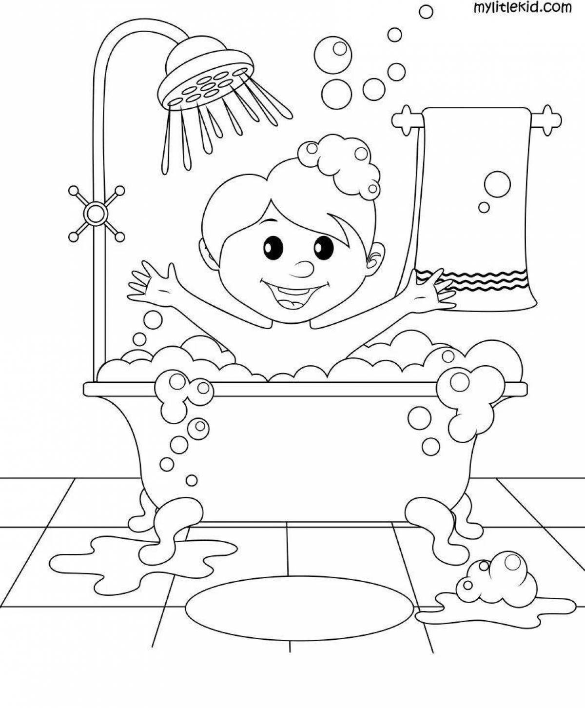 Amazing bathtub coloring book for kids