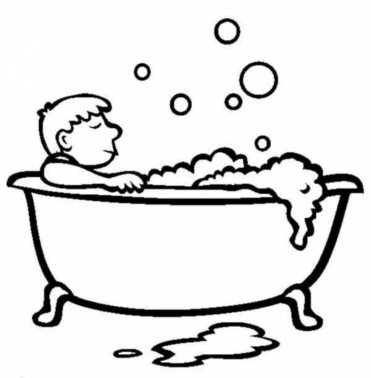 Exciting bath coloring book for kids