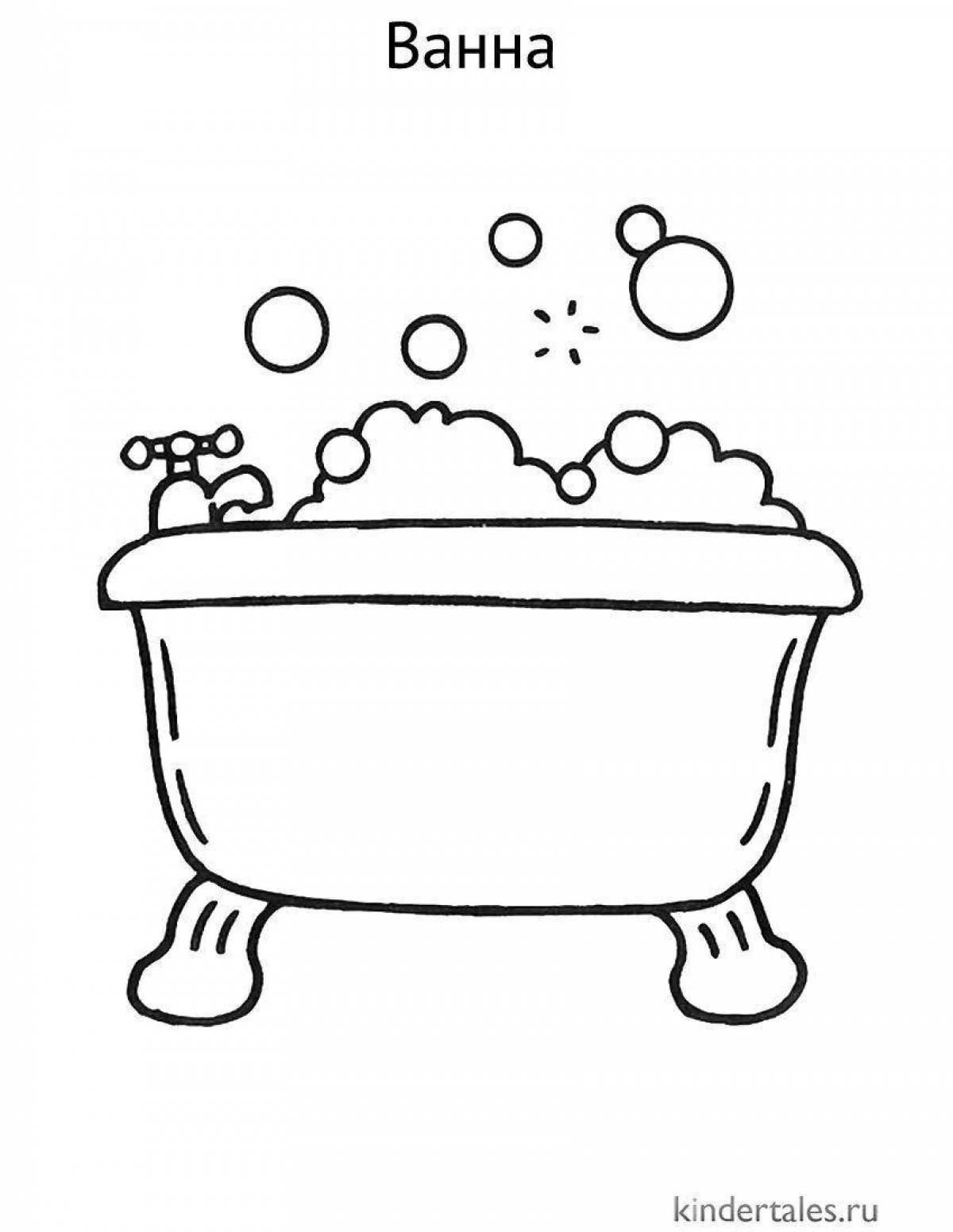 Sparkling bath coloring book for kids