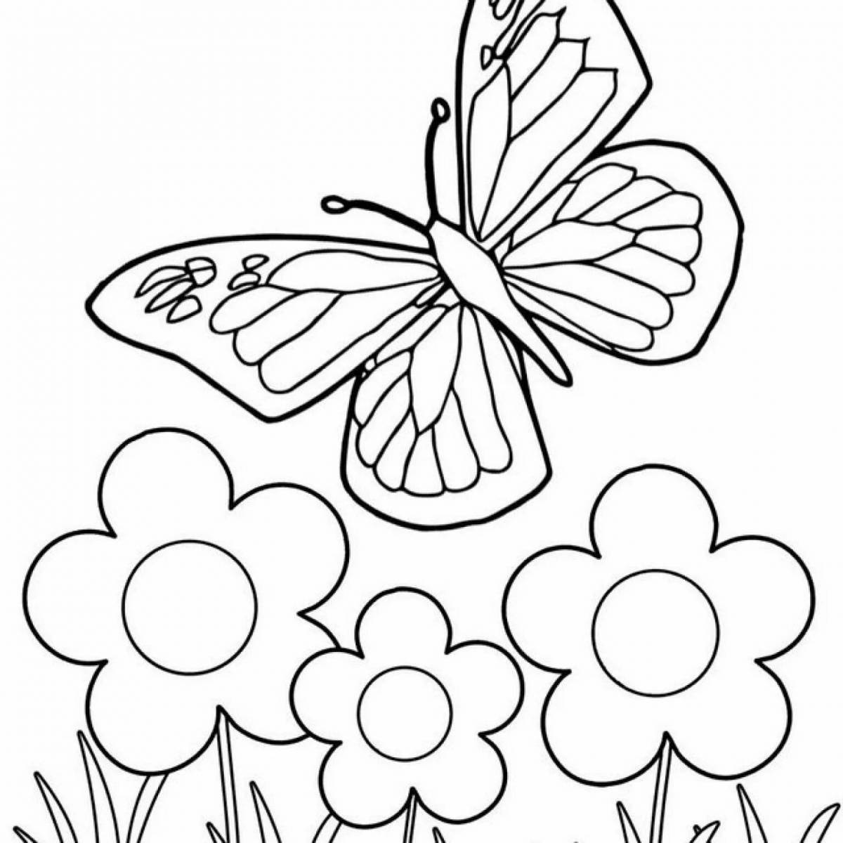 Adorable meadow coloring book for kids