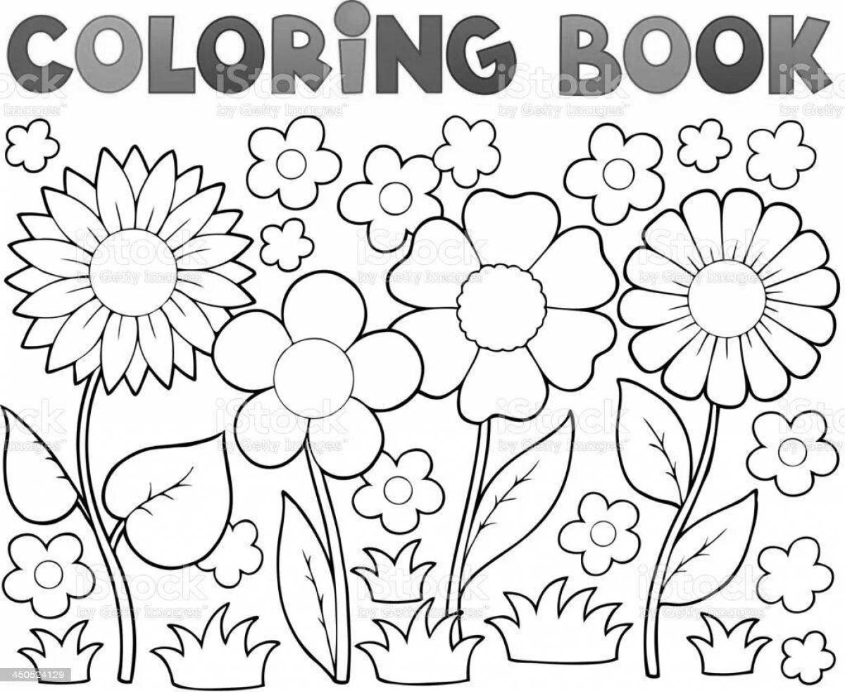 Colouring shining meadow for children