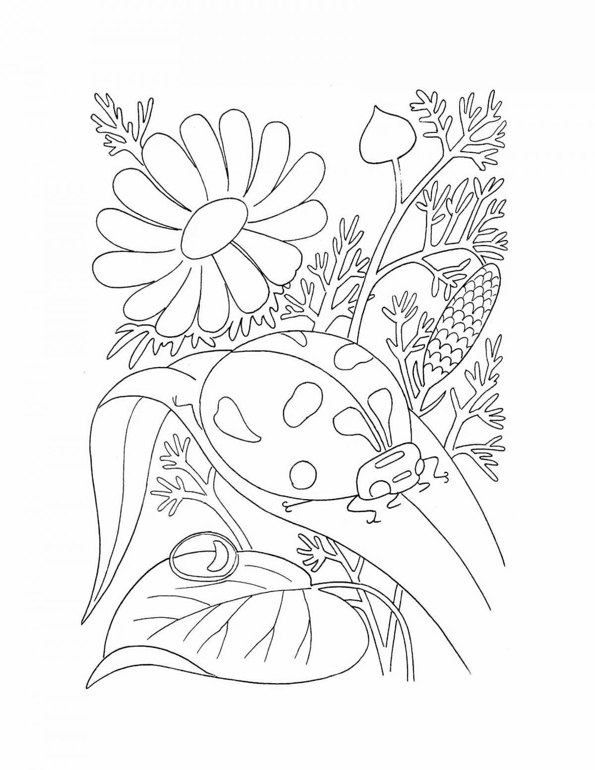 Glowing meadow coloring book for kids