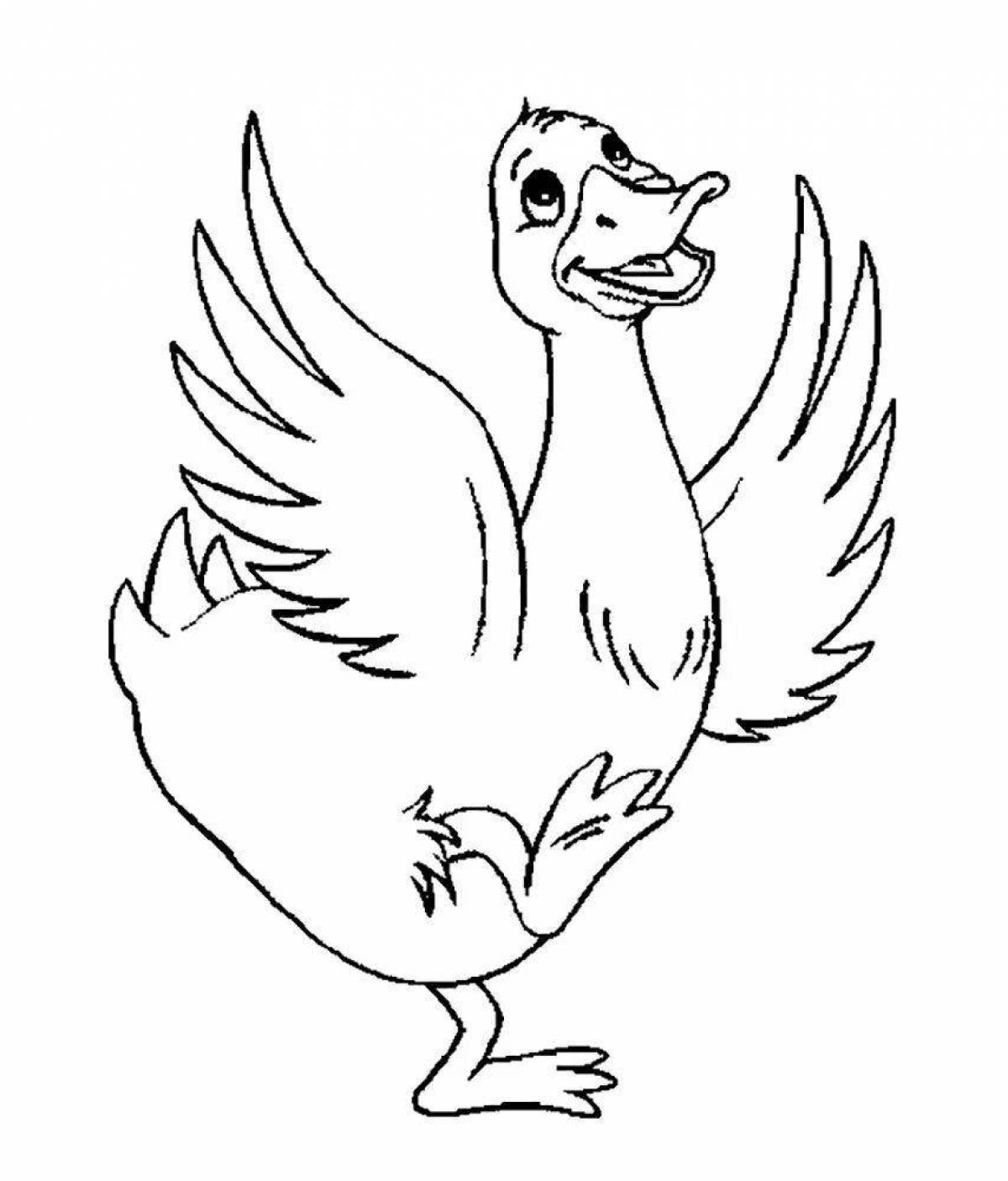 Sweet goose coloring book for kids