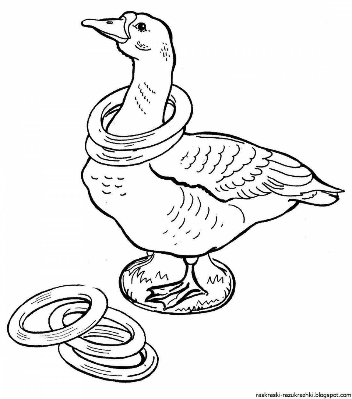 Creative goose coloring for kids