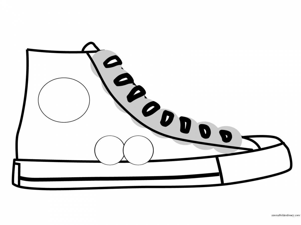Colorful sneakers coloring pages for kids