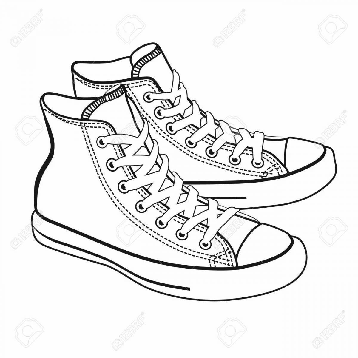 Coloring book great sneakers for kids
