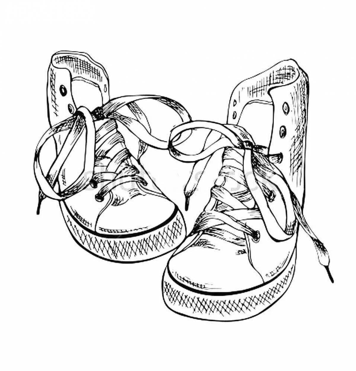 Coloring book exquisite sneakers for children