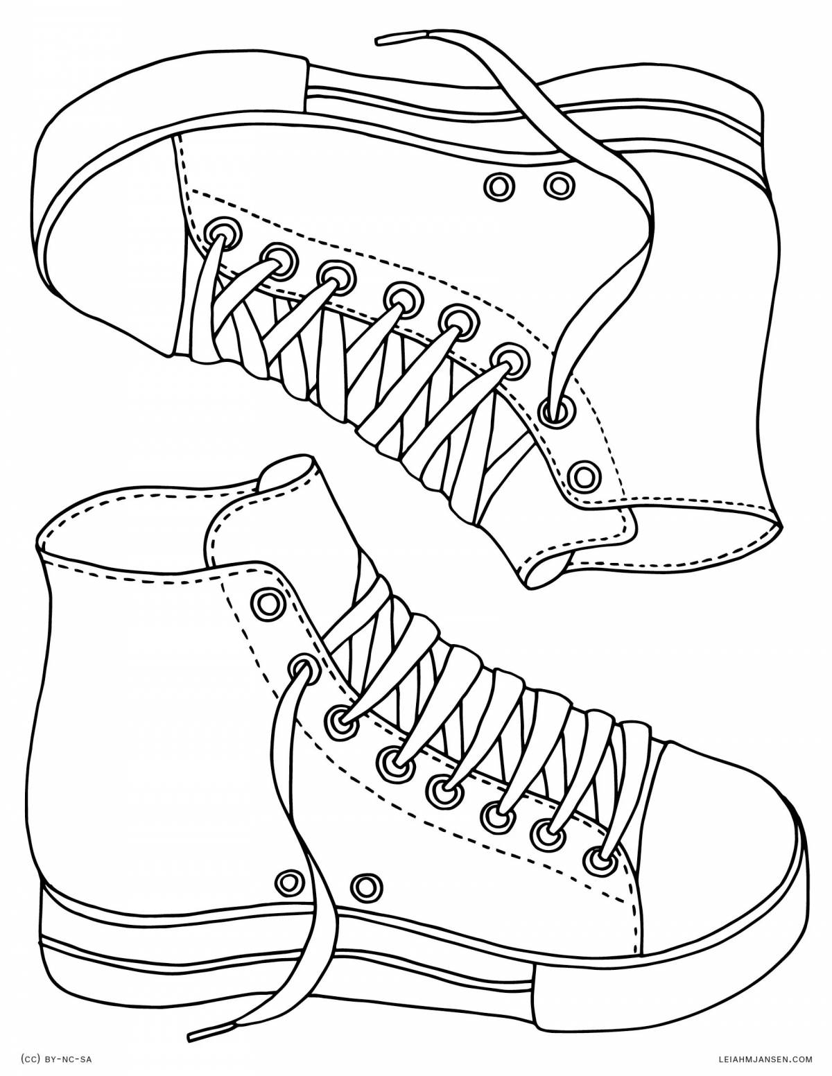 Coloring radiant sneakers for babies