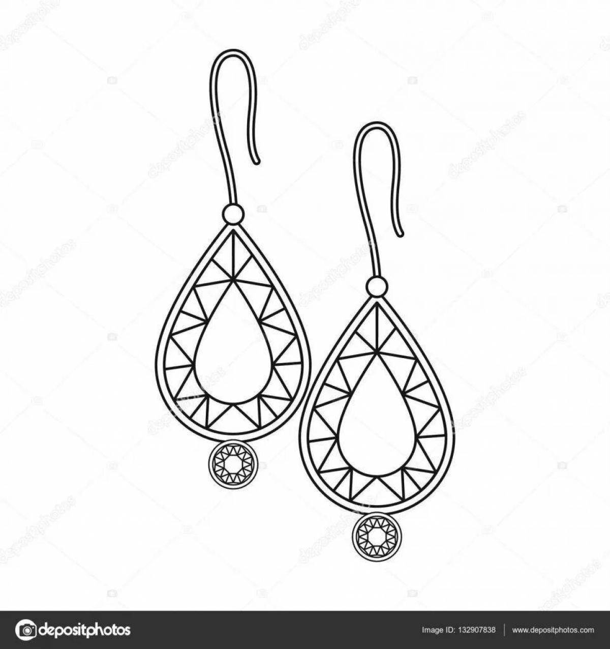 Playful Earring Coloring Page for Toddlers