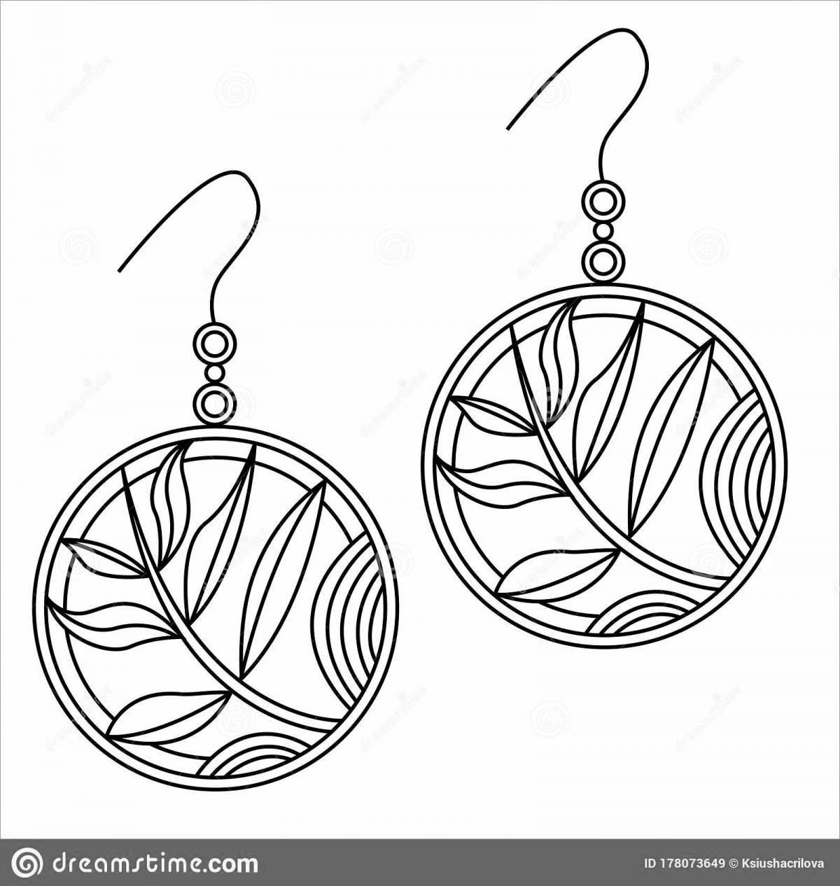 Adorable earring coloring pages for kids