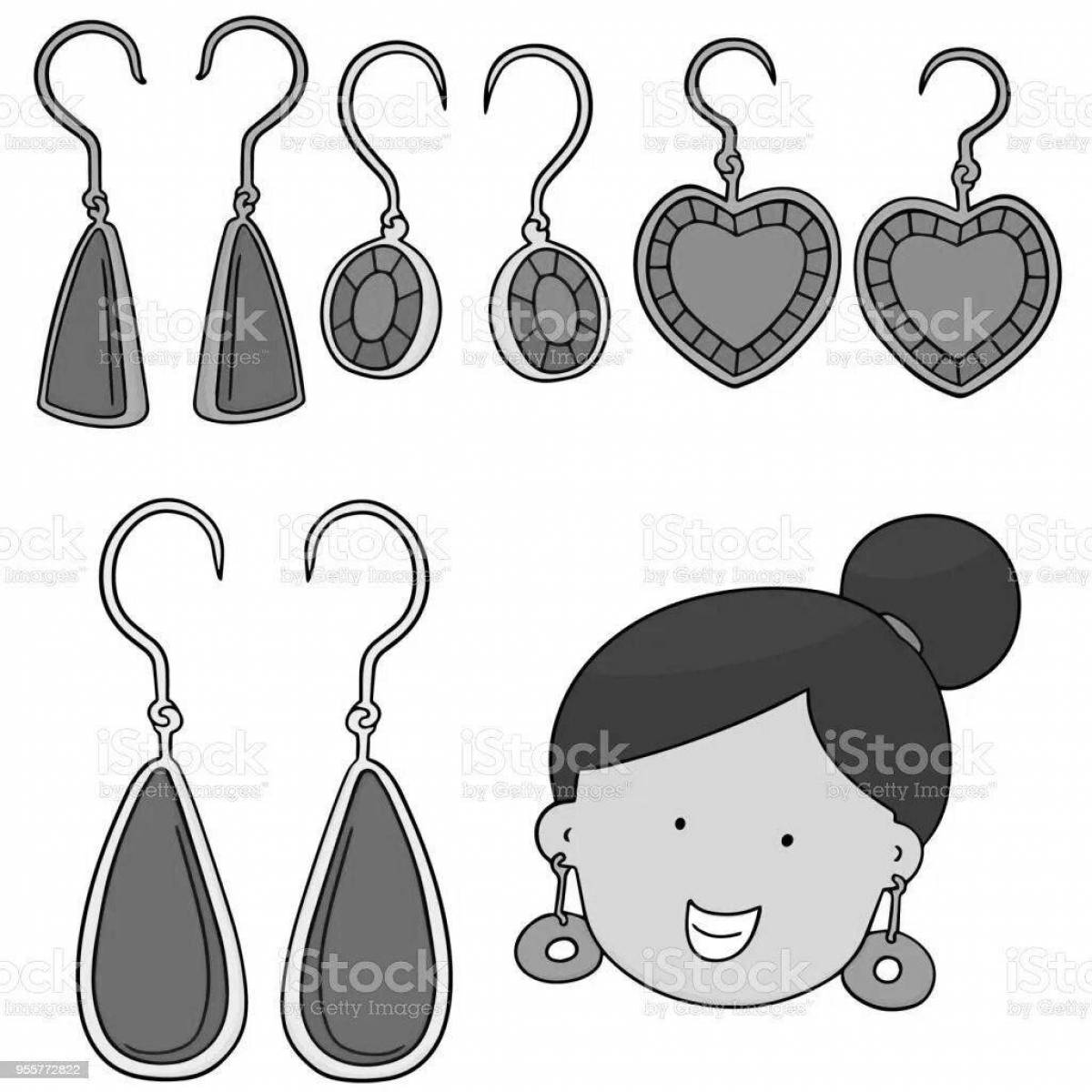 Joyful coloring earrings for babies