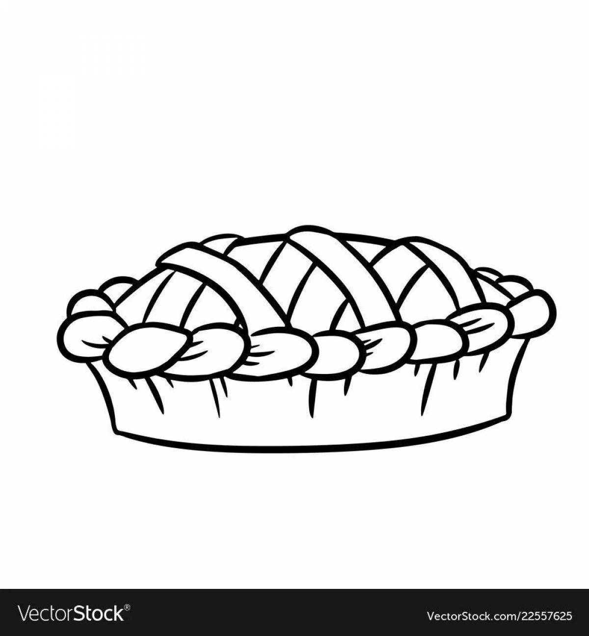 Adorable pie coloring book for kids
