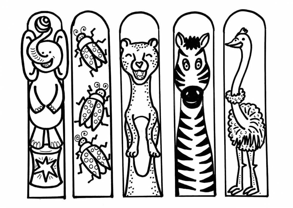 Colorful Bookmark Coloring Page for Middle School Students