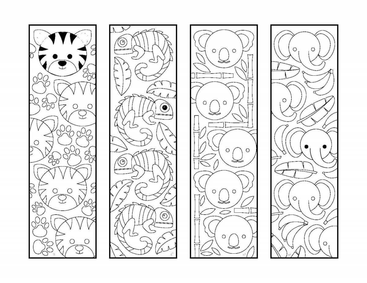 Colorful bookmark coloring page for groups