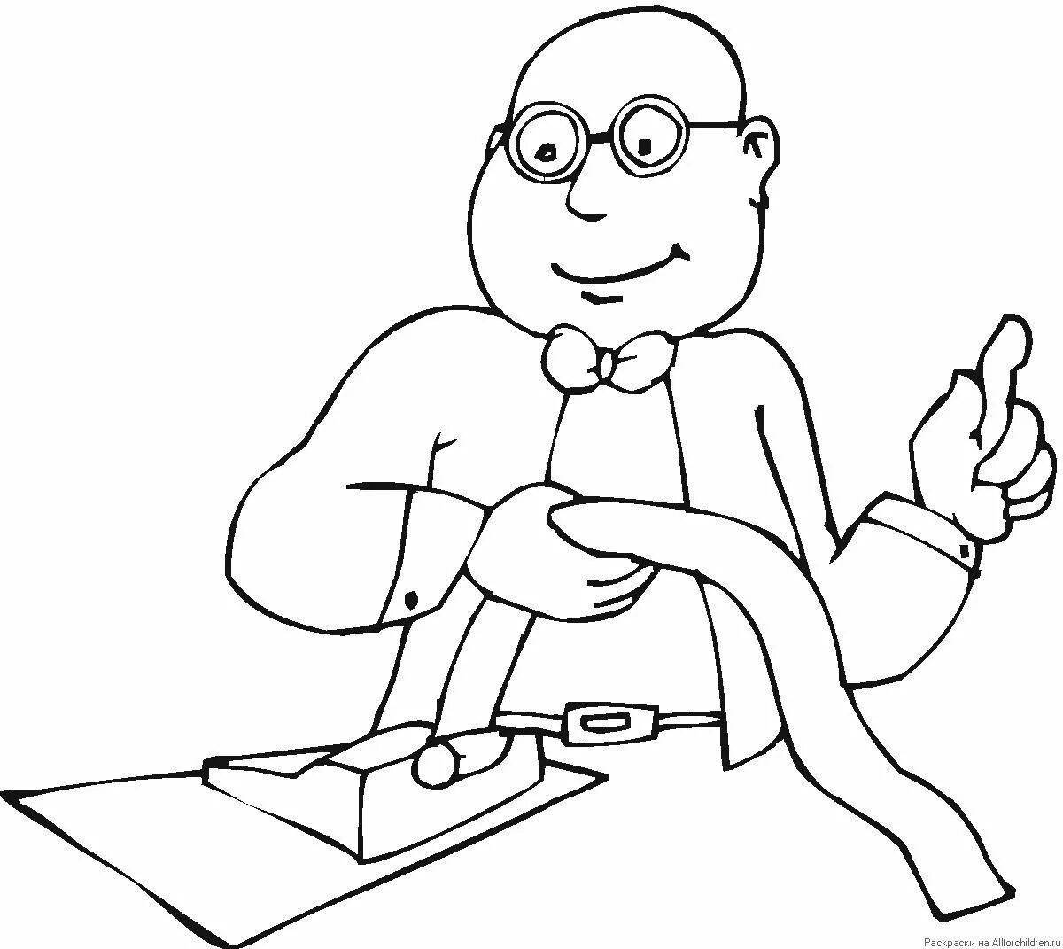 Bright accountant coloring book for kids