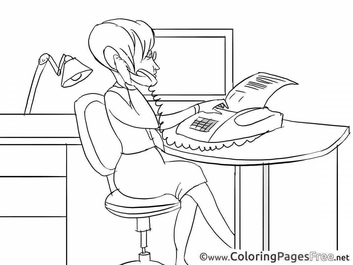 Colourful accountant coloring book for kids