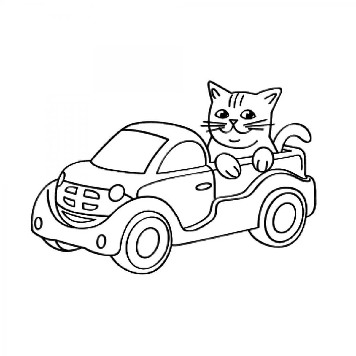 Playful cat coloring book for boys