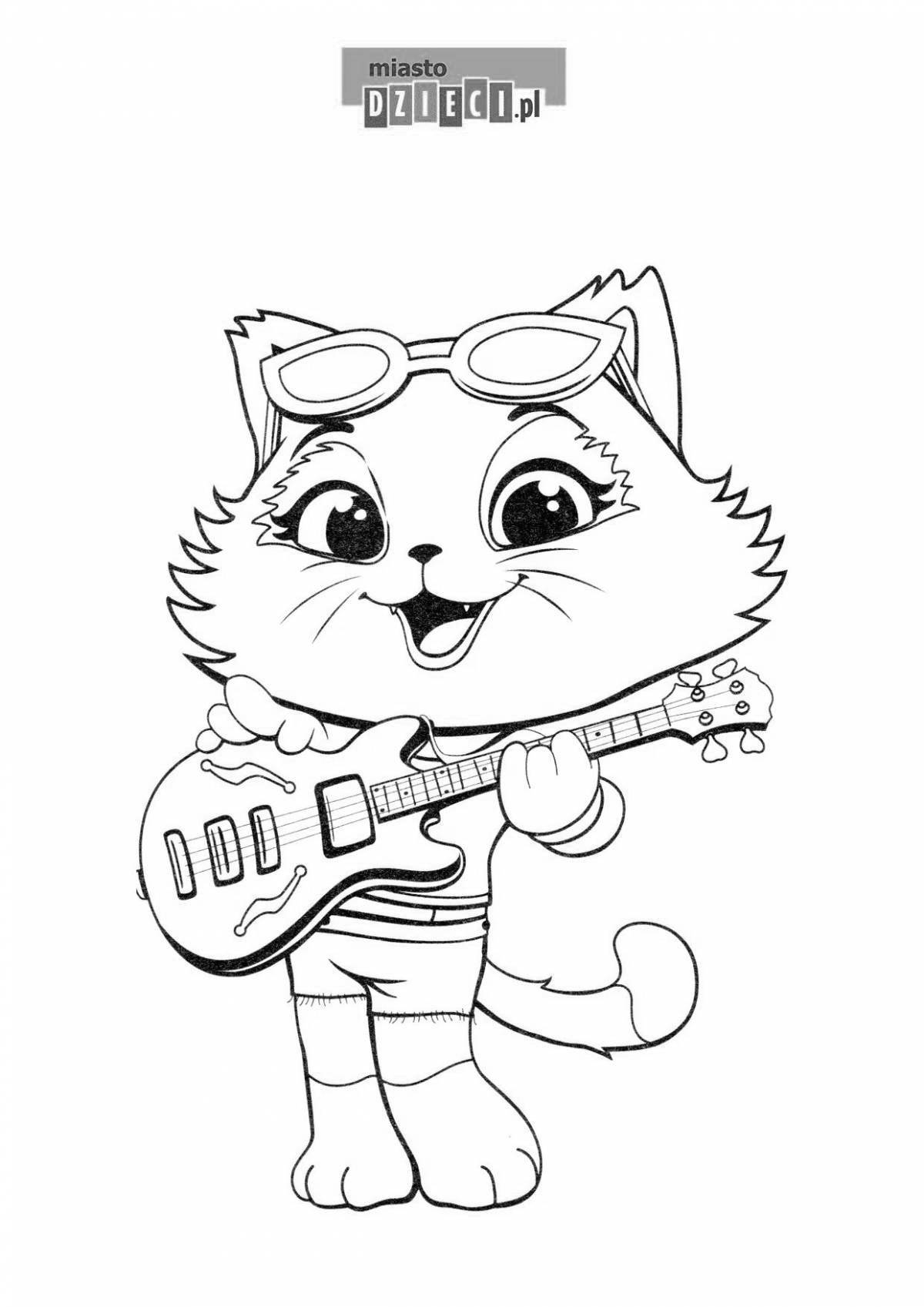 Fancy cat coloring pages for boys