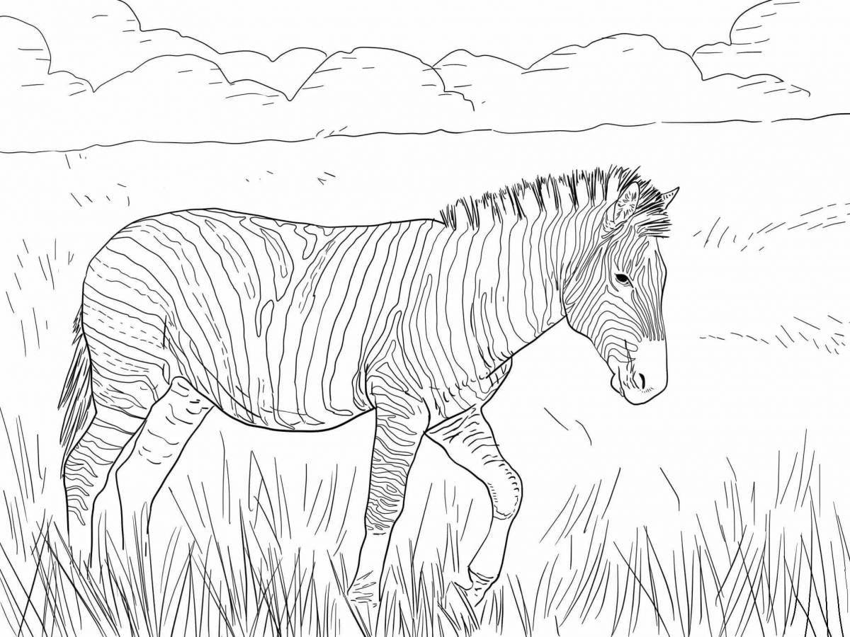 Joyful zebra coloring book for kids