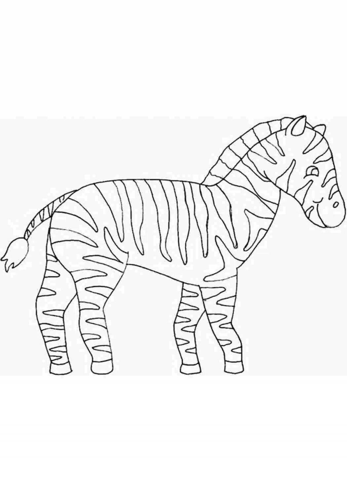 Fun zebra coloring book for kids