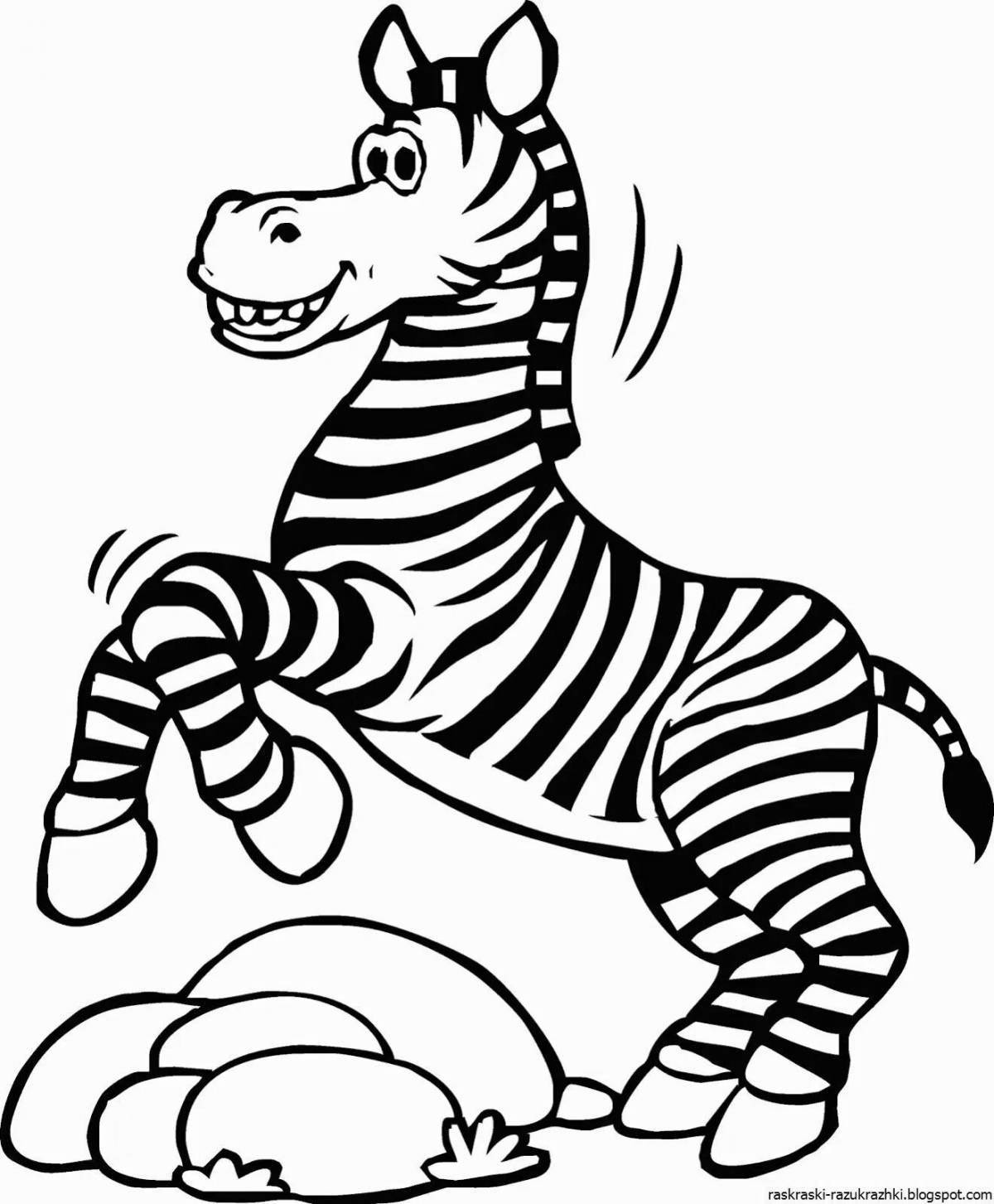 Adorable zebra coloring book for kids