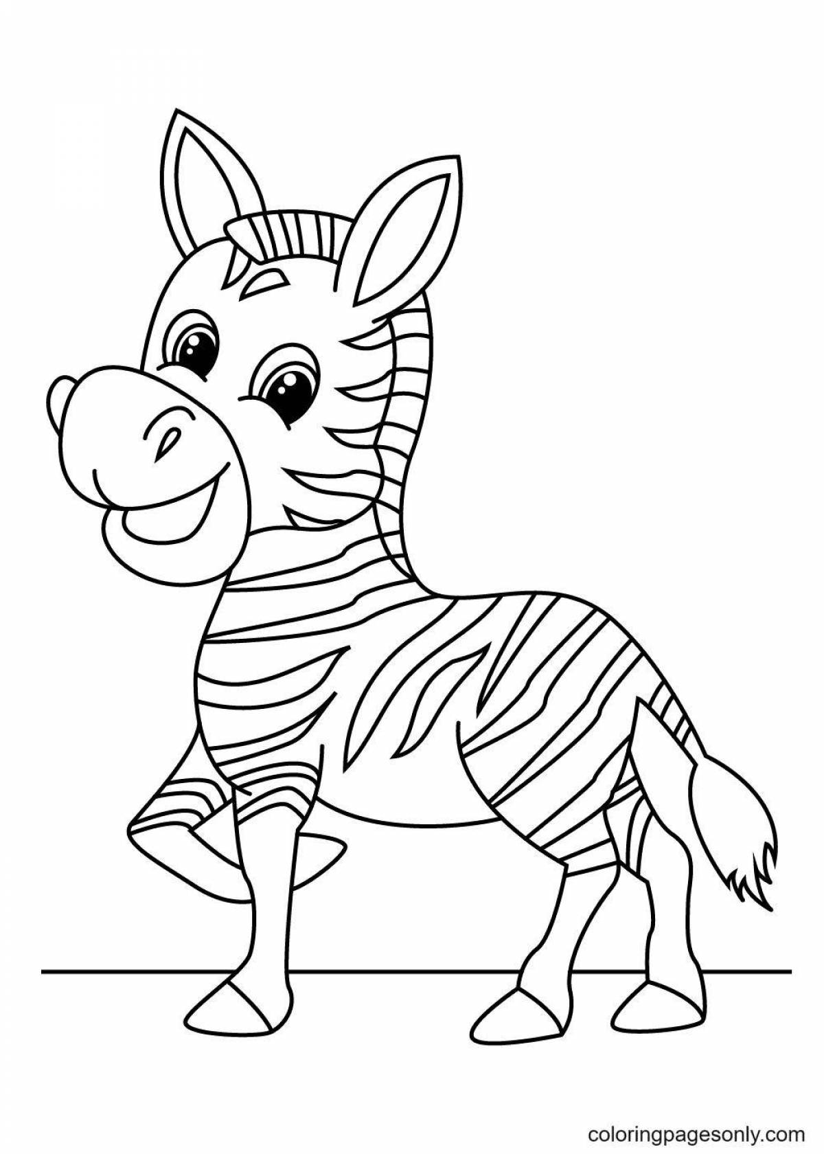 Coloring zebra with colorful splashes for kids