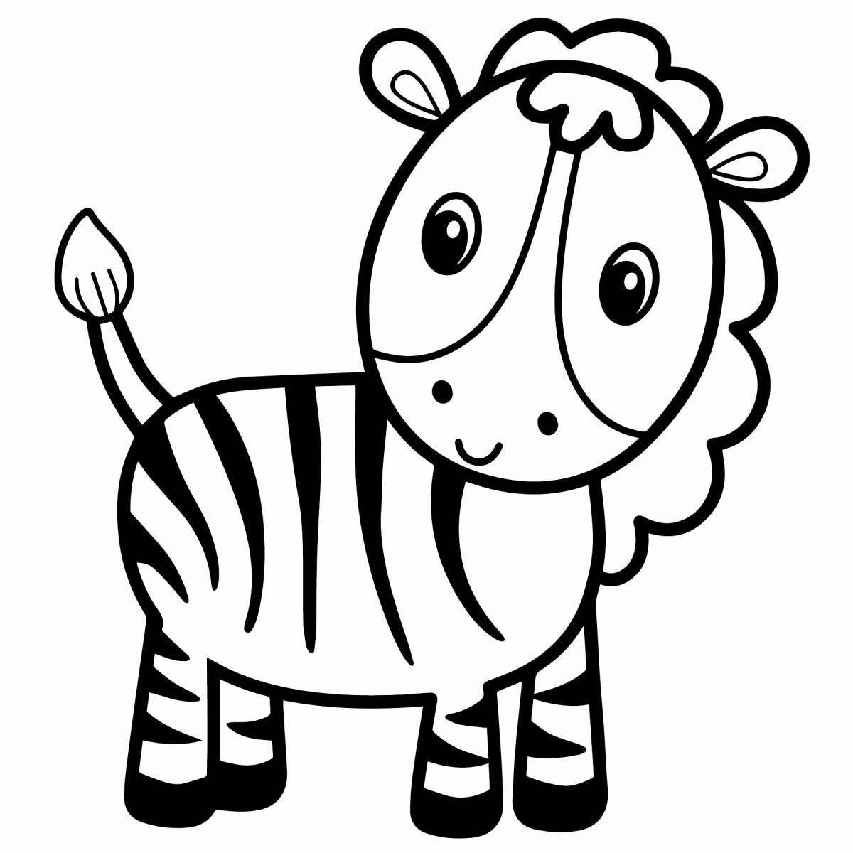 Bright zebra coloring for kids