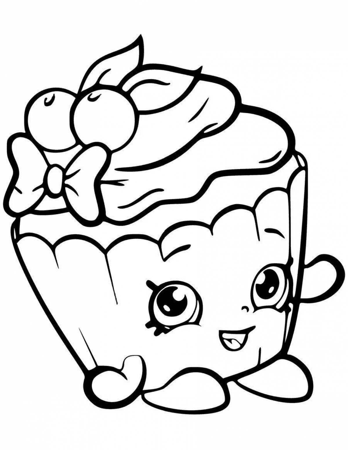 Cute squishy coloring book for girls