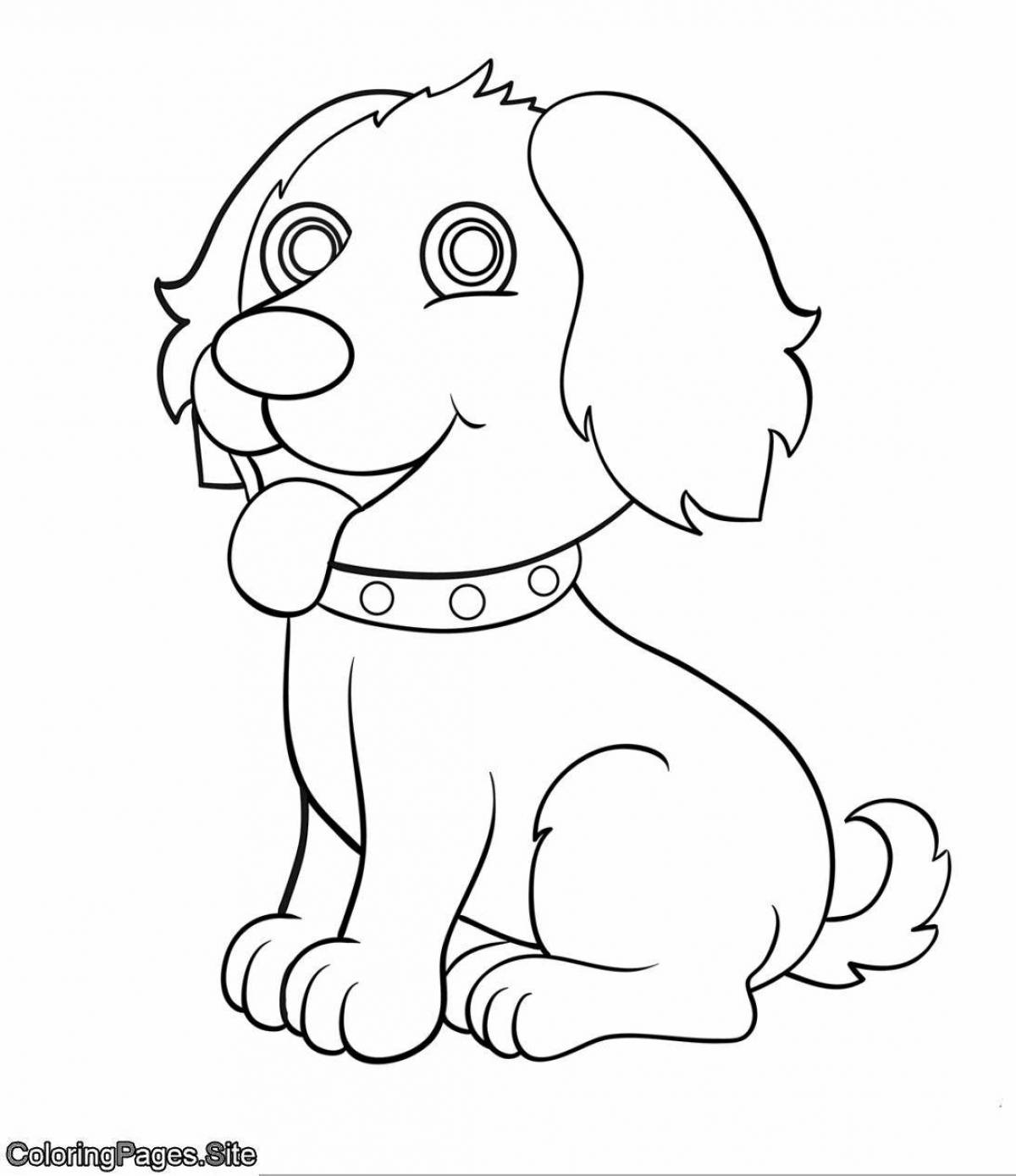 Friendly dog ​​coloring pages for boys